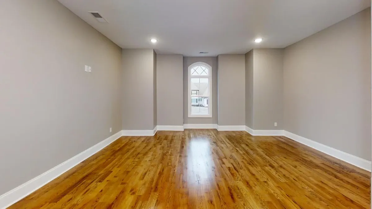 Beautiful bedroom with inset window